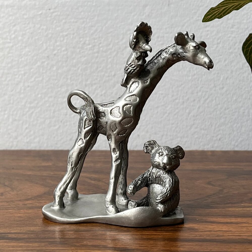 1993 Seagull Pewter Figurine by Etain Zinn Giraffe Koala Toucan